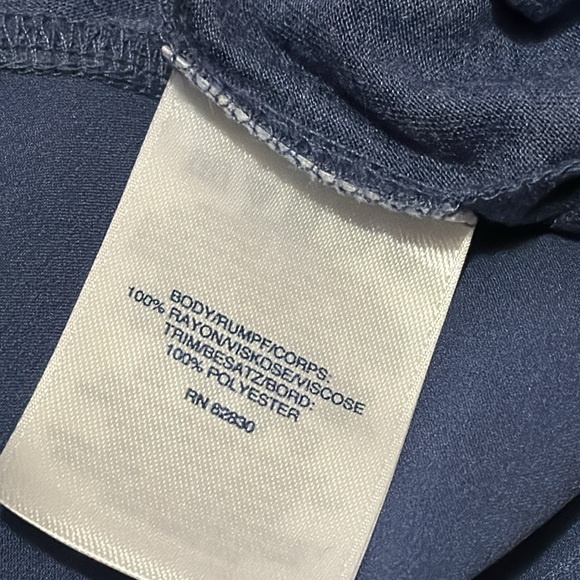 Gorgeous Lands End Tunic Style Tank-Sz M(10/12)-Satiny Trim-Blue-Rayon - Picture 15 of 16